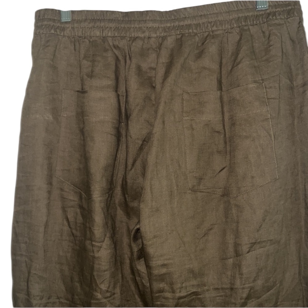 Zara Linen Straight Leg Pants Size XXL | Drawstring Waist - Picture 8 of 15